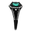 WildKlass Stainless Steel Ring IP Women Synthetic Blue Zircon-WildKlass Jewelry