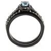 WildKlass Stainless Steel Ring IP Women Synthetic Sea Blue-WildKlass Jewelry