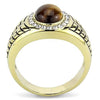 WildKlass Stainless Steel Ring IP GoldMen Synthetic Topaz-WildKlass Jewelry