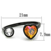 WildKlass Stainless Steel Ring IP Black Women Top Grade Crystal Champagne-WildKlass Jewelry