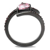 WildKlass Stainless Steel Ring IP Light Black (IP Gun) Women AAA Grade CZ Rose-WildKlass Jewelry