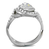 WildKlass Stainless Steel Ring High Polished (no Plating) Women Top Grade Crystal Clear-WildKlass Jewelry