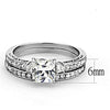 WildKlass Stainless Steel Ring High Polished Women AAA Grade CZ Clear-WildKlass Jewelry