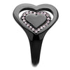 WildKlass Stainless Steel Ring IP Black Women Top Grade Crystal Light Rose-WildKlass Jewelry