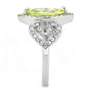 WildKlass Stainless Steel Ring No Plating Women AAA Grade CZ Apple Green Color-WildKlass Jewelry
