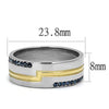 WildKlass Stainless Steel Ring Two-Tone IP Gold Men Top Grade Crystal Montana-WildKlass Jewelry