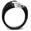 WildKlass Stainless Steel Ring Two-Tone IP Black Unisex-WildKlass Jewelry