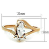 WildKlass Stainless Steel Ring IP Rose Gold Women AAA Grade CZ Clear-WildKlass Jewelry