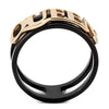 WildKlass Stainless Steel Ring IP Rose Gold+ IP Black Women-WildKlass Jewelry