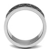 WildKlass Stainless Steel Ring High Polished Men Epoxy Jet-WildKlass Jewelry