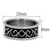 WildKlass Stainless Steel Ring High Polished Men Epoxy Jet-WildKlass Jewelry