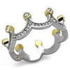 WildKlass Stainless Steel Ring Two-Tone IP Gold Women Top Grade Crystal Clear-WildKlass Jewelry