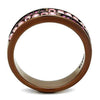 WildKlass Stainless Steel Ring IP Coffee Light Women Top Grade Crystal Multi Color-WildKlass Jewelry