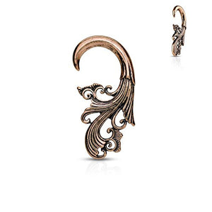 Tribal Antique Brass Plated Ear Hanger WildKlass Taper-WildKlass Jewelry