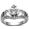 WildKlass Stainless Steel Ring High Polished Women AAA Grade CZ Clear-WildKlass Jewelry