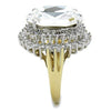 WildKlass Stainless Steel Ring Two-Tone IP Gold Women Top Grade Crystal Clear-WildKlass Jewelry