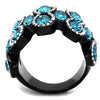 WildKlass Stainless Steel Ring IP Women Top Grade Crystal Aquamarine-WildKlass Jewelry