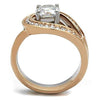 WildKlass Stainless Steel Ring Two-Tone IP Rose Gold Women AAA Grade CZ Clear-WildKlass Jewelry