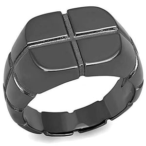 WildKlass Stainless Steel Ring IP Light Black (IP Gun) Men-WildKlass Jewelry