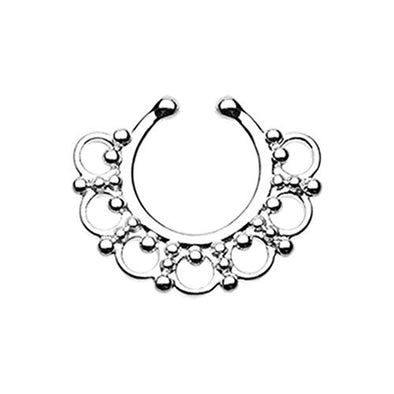 Majestic Ornate Filigree WildKlass Fake Septum Clip-On Ring-WildKlass Jewelry