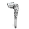 WildKlass Stainless Steel Ring High Polished Women AAA Grade CZ Clear-WildKlass Jewelry