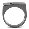 WildKlass Stainless Steel Ring IP Light Black (IP Gun) Men-WildKlass Jewelry