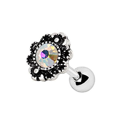 316L Stainless Steel Aurora Oval Charm WildKlass Cartilage Earring-WildKlass Jewelry