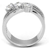 WildKlass Stainless Steel Ring High Polished (no Plating) Women AAA Grade with 3 CZ Clear-WildKlass Jewelry