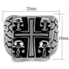 WildKlass Stainless Steel Ring High Polished Men Epoxy Jet-WildKlass Jewelry