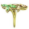WildKlass Stainless Steel Ring IP Gold Women Top Grade Crystal Multi Color Flower-WildKlass Jewelry