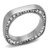 WildKlass Stainless Steel Ring High Polished Women Top Grade Crystal Clear-WildKlass Jewelry