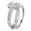 WildKlass Stainless Steel Ring High Polished Women AAA Grade CZ Clear-WildKlass Jewelry