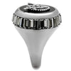 WildKlass Stainless Steel Ring High Polished Men Top Grade Crystal Jet-WildKlass Jewelry