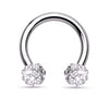 Crystal Paved Ferido Balls 316L Surgical Steel WildKlass Circular Barbell Horseshoe-WildKlass Jewelry