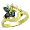 WildKlass Stainless Steel Ring IP Gold Women Top Grade Crystal Montana-WildKlass Jewelry