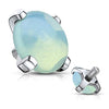 WildKlass Semi Precious Stone Prong Set 316L Surgical Steel Internally Threaded Dermal Anchor Top-WildKlass Jewelry