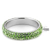 WildKlass Stainless Steel Ring High Polished Women Top Grade Crystal Peridot-WildKlass Jewelry