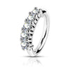 WildKlass 316L Surgical Steel Bendable Hoop Ring with 5 Lined CZ-WildKlass Jewelry