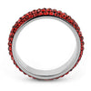 WildKlass Stainless Steel Ring High Polished Women Top Grade Crystal Siam-WildKlass Jewelry