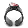 WildKlass Stainless Steel Ring IP Light Black (IP Gun) Women Top Grade Crystal Light Rose-WildKlass Jewelry
