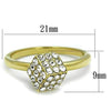 WildKlass Stainless Steel Ring IP Gold Women Top Grade Crystal Clear-WildKlass Jewelry