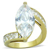 WildKlass Stainless Steel Ring IP Gold Women AAA Grade CZ Clear-WildKlass Jewelry