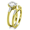 WildKlass Stainless Steel Ring IP Gold Women AAA Grade CZ Clear-WildKlass Jewelry