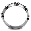 WildKlass Stainless Steel Ring High Polished Men Epoxy Jet-WildKlass Jewelry