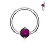 WildKlass Prong Set Round CZ Captive Rings 316L Surgical Steel-WildKlass Jewelry