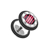 Stripe Gem Rimmed Steel Fake WildKlass Plug-WildKlass Jewelry