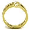 WildKlass Stainless Steel Ring IP Gold Women Epoxy White-WildKlass Jewelry
