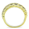 WildKlass Stainless Steel Pave Ring IP Gold Women Top Grade Crystal Clear-WildKlass Jewelry