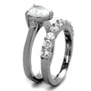 WildKlass Stainless Steel Ring High Polished Women AAA Grade CZ Clear-WildKlass Jewelry