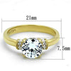 WildKlass Stainless Steel Ring IP Gold Women AAA Grade CZ Clear-WildKlass Jewelry
